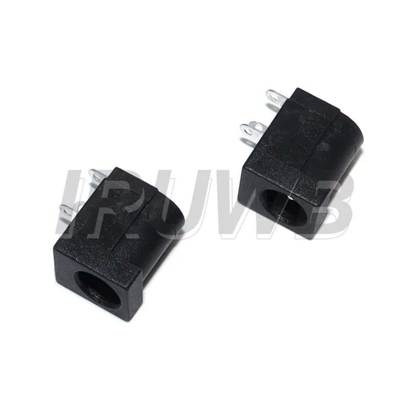 10pcs DC-005 Black DC Power Jack Socket DC Connectors Supply Barrel-Type Right Angle PCB Mount Terminal 5.5x2.1mm