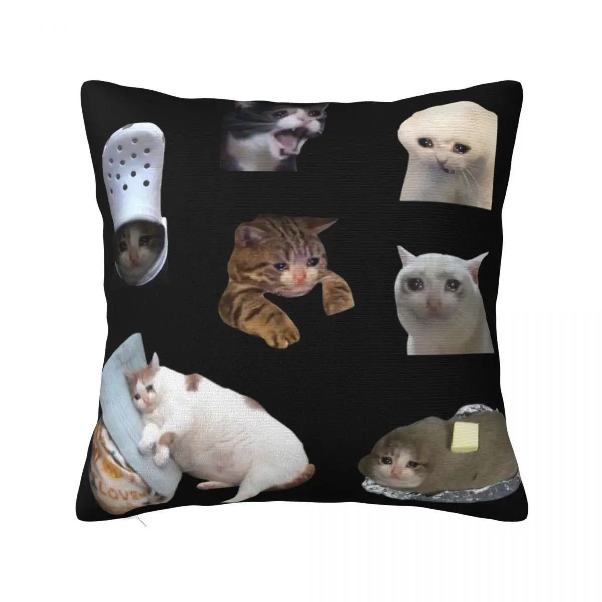 

Crying Cat Meme Pack Throw Pillow Luxury Pillow Case Cusions Cover luxury decor Sofa Cushion Cover