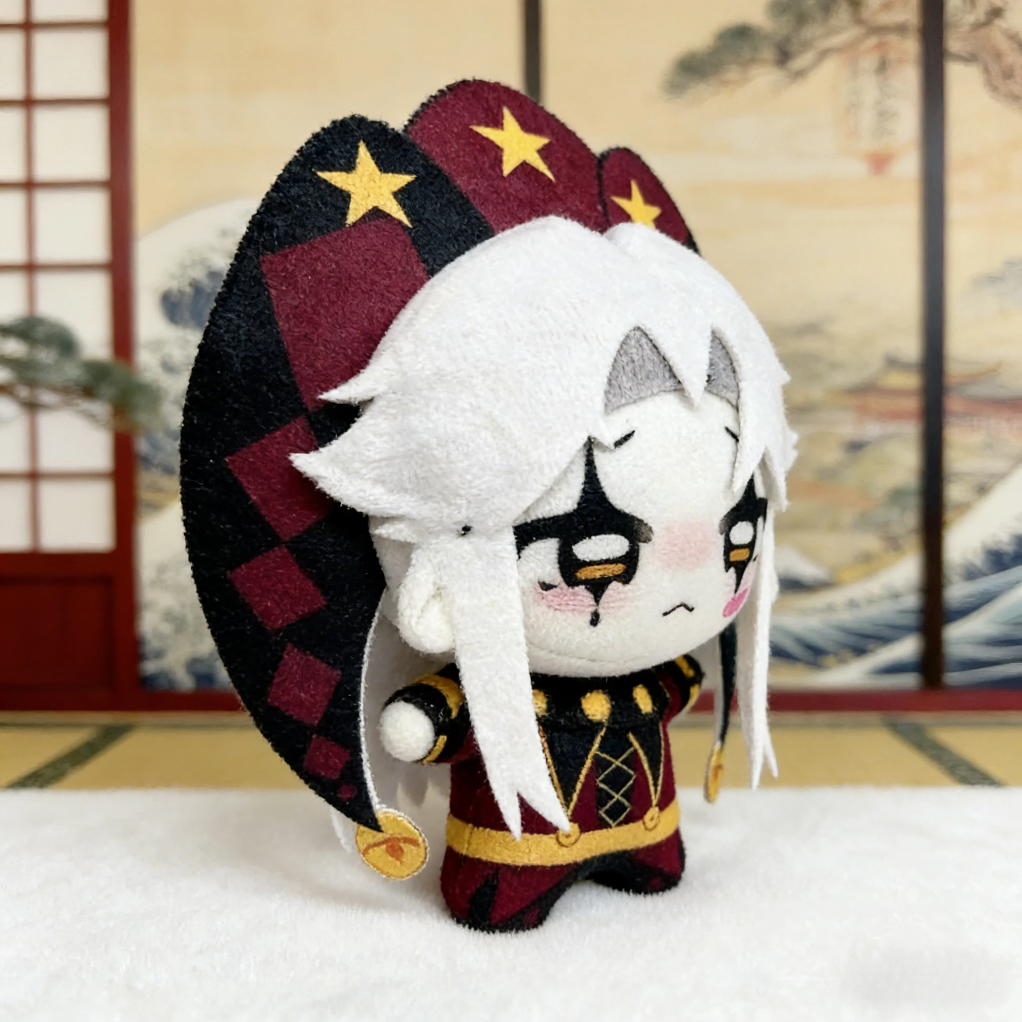 

10cm Circus Pierrot Kawaii Stuffed Plushie 10cm Anime Cartoon Figure Pendant Keychain Bag Ornament Cosplay Birthday Gift