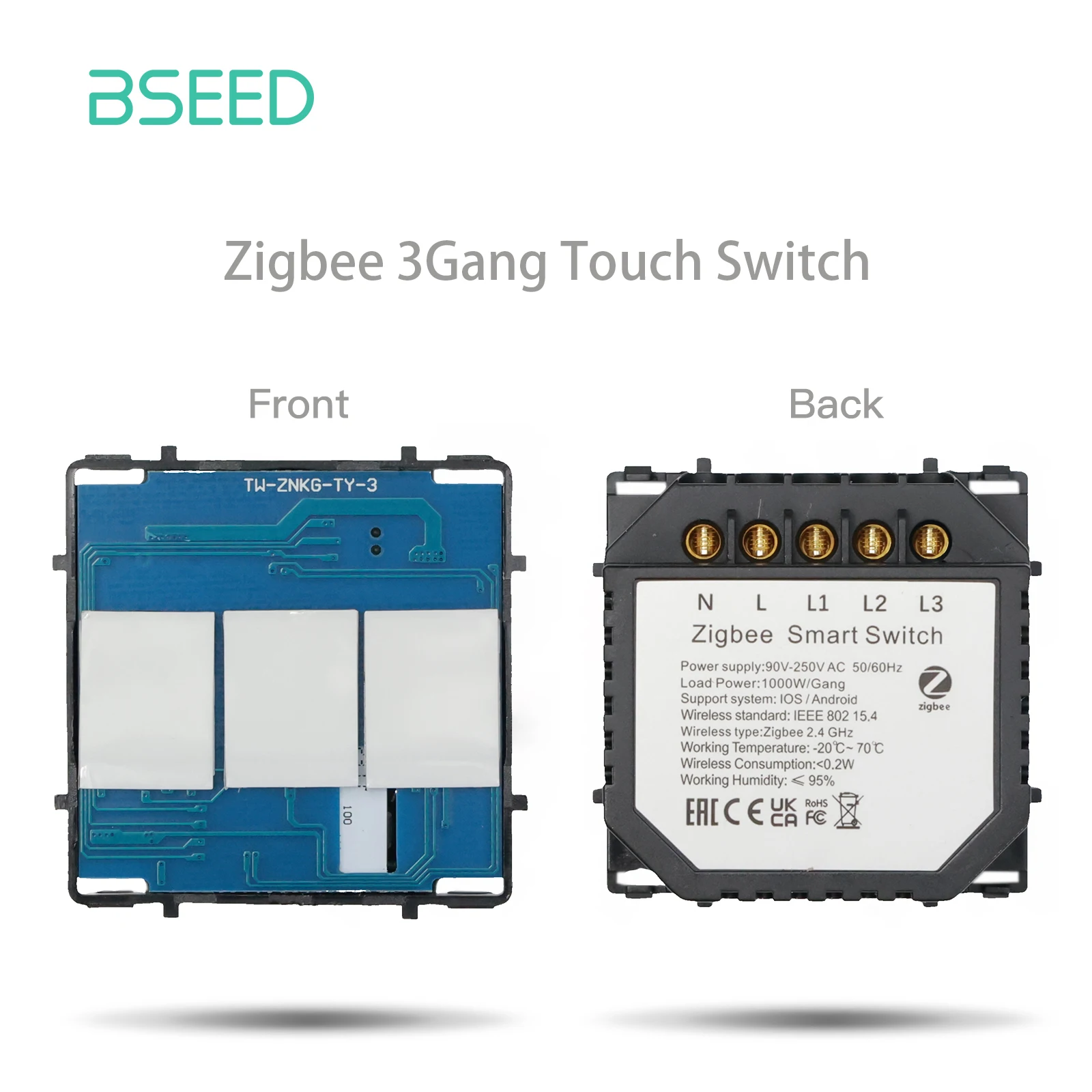 BSEED Zigbee Touch Schalter Funktion Teil Glas Panel Smart Dimmer Vorhang Schalter DIY Teil Zigbee Tuya Steckdose Teile Mit Neutral