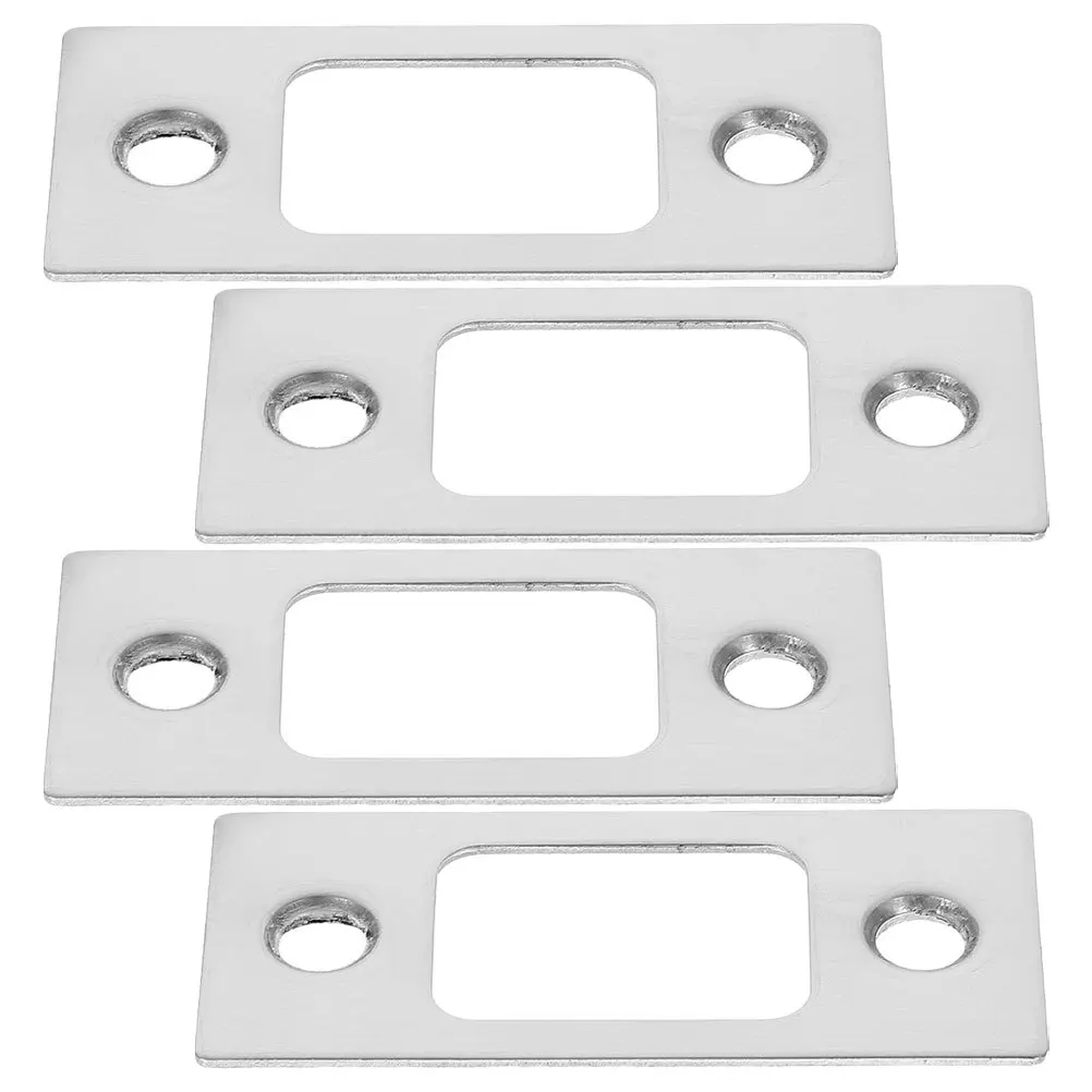 

4Pcs Deadbolt Cover Plates Stainless Steel Door Reinforcement Kit Strike Plate Repair Door Strike Plate Hole Filler
