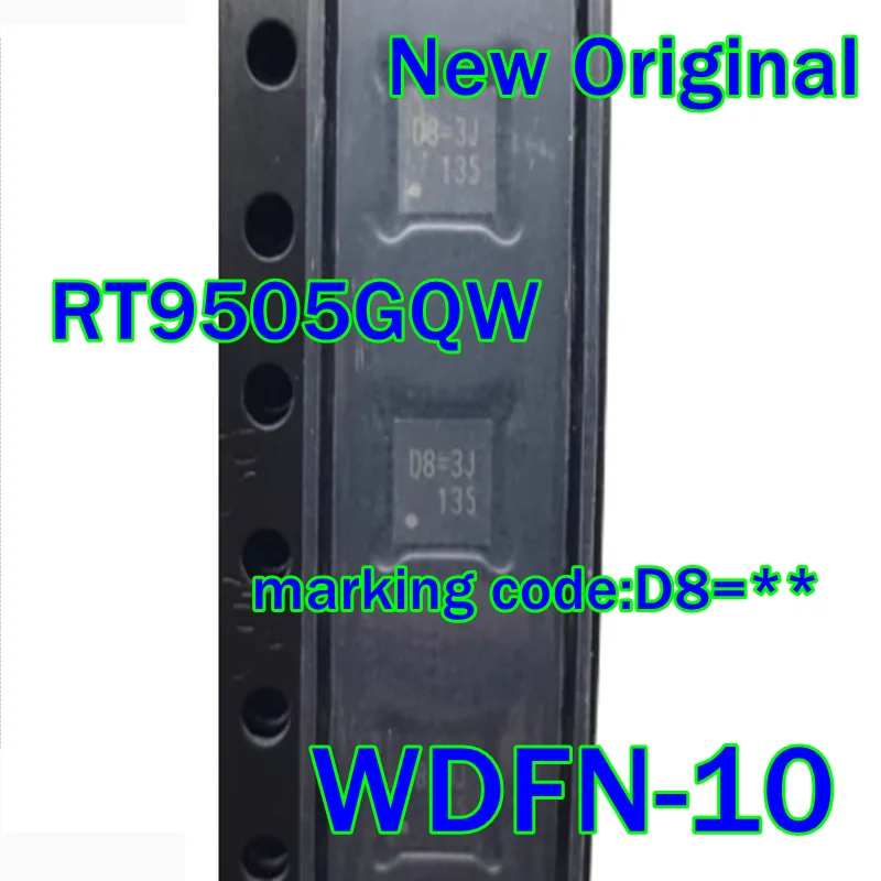 New Original RT9505GQW WDFN-10 marking code D8=** and original Linear Single Cell Li-Ion Battery Charger IC