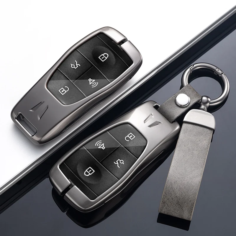 Durable Metal Car Remote Key Case Holder Protective Cover For Baic Senova X25 X35 X55 X65 D50 For Changhe Q25 Q35 A6 Accessories