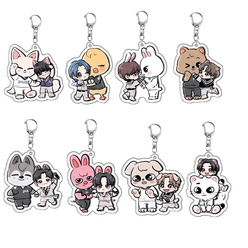 Stray Kids acrílico Kpop dibujos animados Animal llavero accesorios llavero bolsa colgante joyería pareja Fans regalo para niños