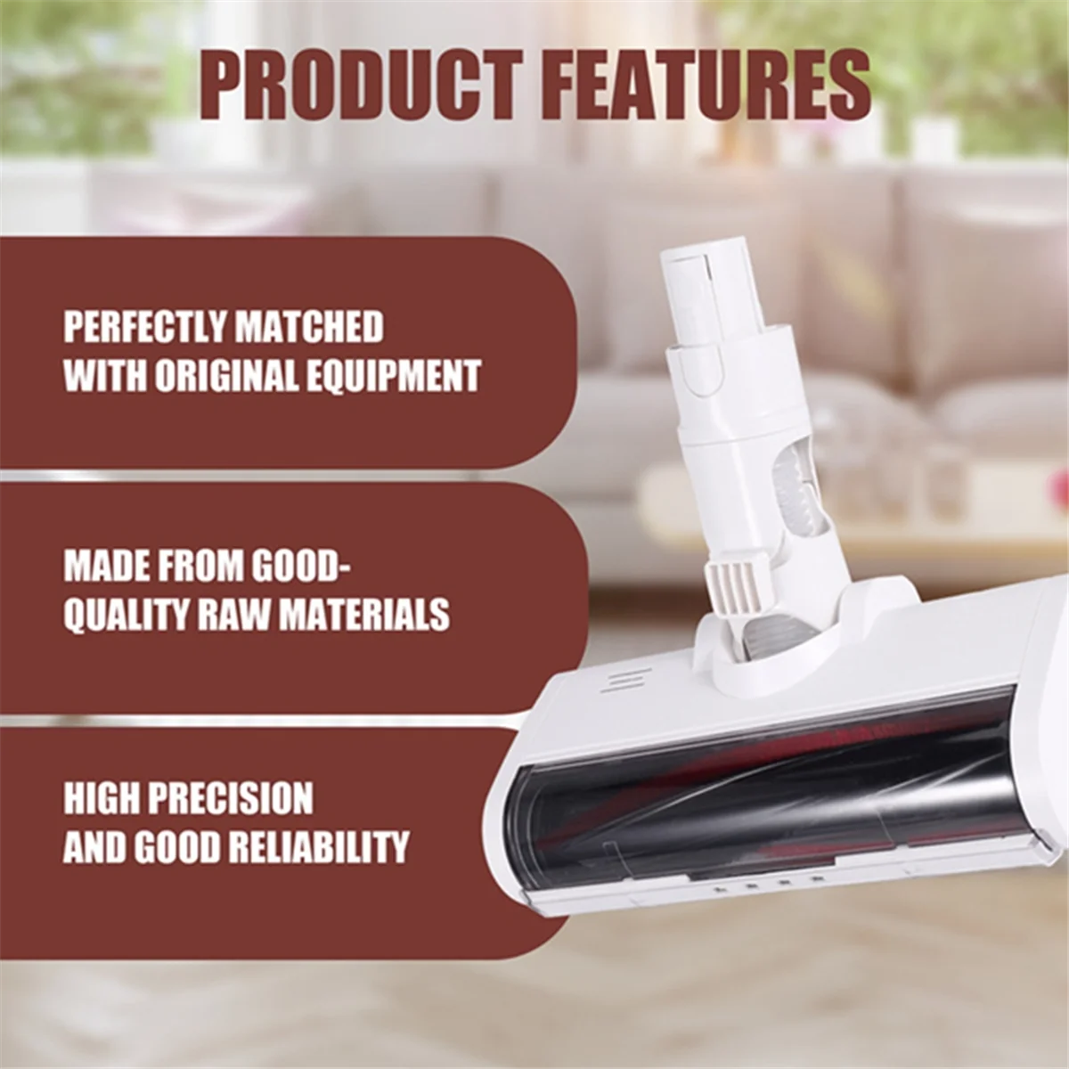 

A48I For Xiaomi K10/G10 Xiaomi 1C/Dreame V8/V9B/V9P/G9 Vacuum Cleaner Electric Floor Brush Head LED Light Cleaning Brush
