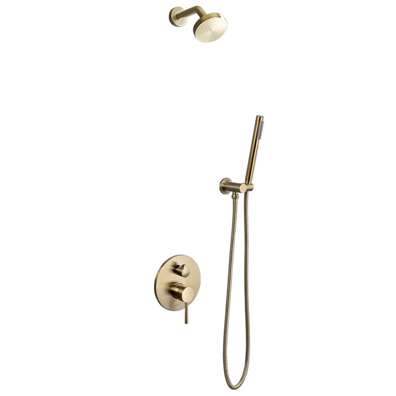 

Скрытый душ, встроенный в стену, скрытый душевой набор для горячей и холодной воды, полностью медная насадка для дождя под давлением