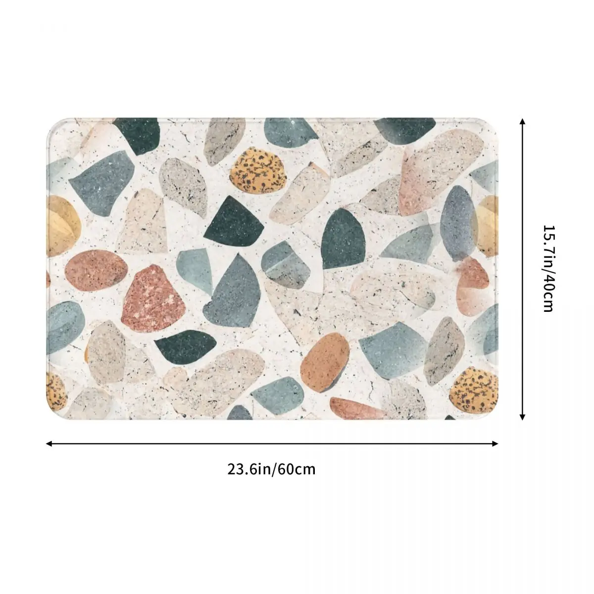 Seamless Terrazzo Stone Pattern Doormat Sand Scraping Carpet Rug Kitchen Entrance Home Floor Mat for Bathroom Footpad Mats