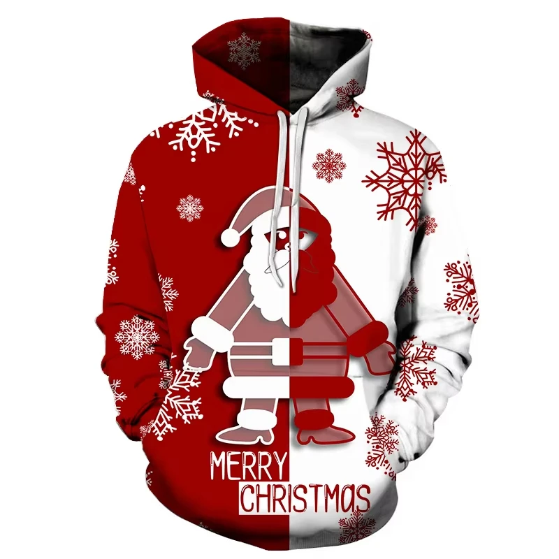 Hot Sell Christmas Men's Fashion Streetwear 3d Printed Christmas Sweatshirt Hoodie Men's Clothing Men's Autumn Oversized Hoodie