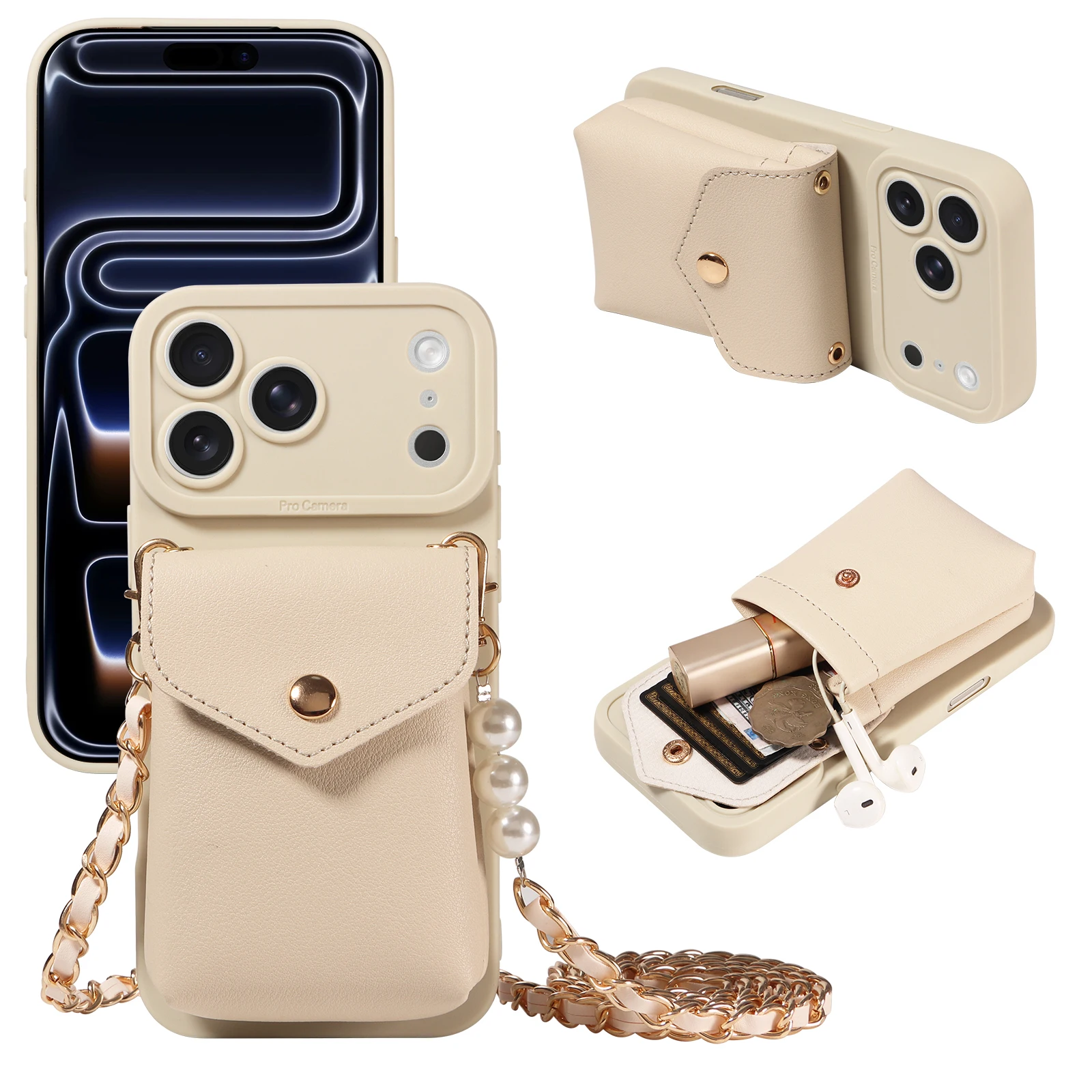 Leather Phone Case for IPhone 17e/17pro Max/16pro Max/15 14 13 12 11 7 8 Plus X XS XR Shockproof and Drop-resistant Wallet Case