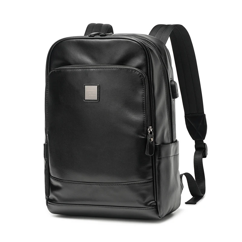 PU Leather Vintage Backpack Men's Executive Briefcase Fashion Office Retro Knapsack Rucksack Laptop Business Casual Simple Bag