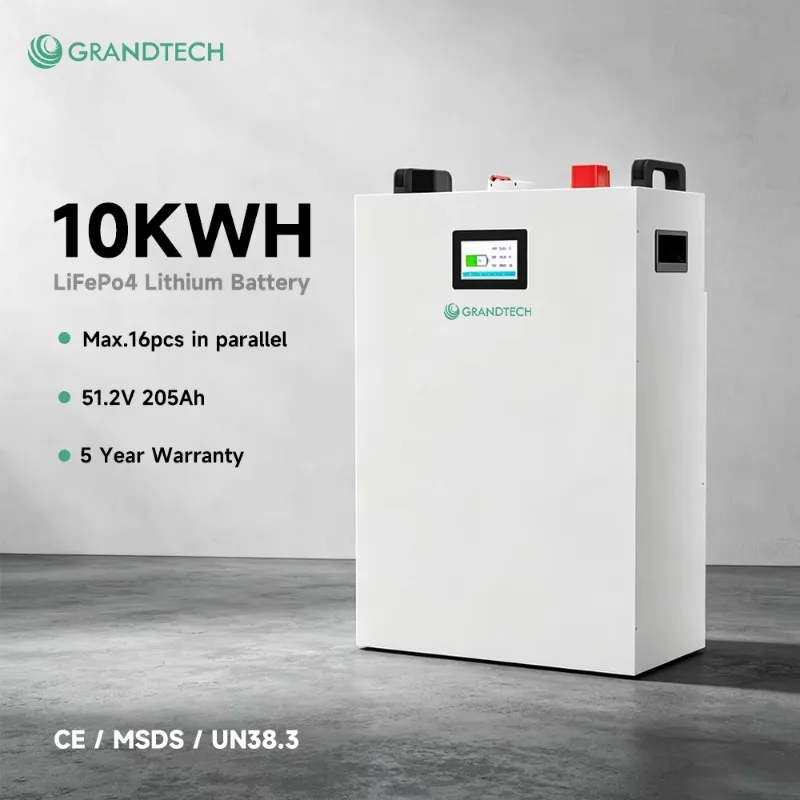 Солнечная батарея Grandtech настенного типа 5кВтч 10кВтч 15кВтч 24В 48В 100Ач 200Ач 300Ач литий-железо-фосфатный аккумулятор Lifepo4
