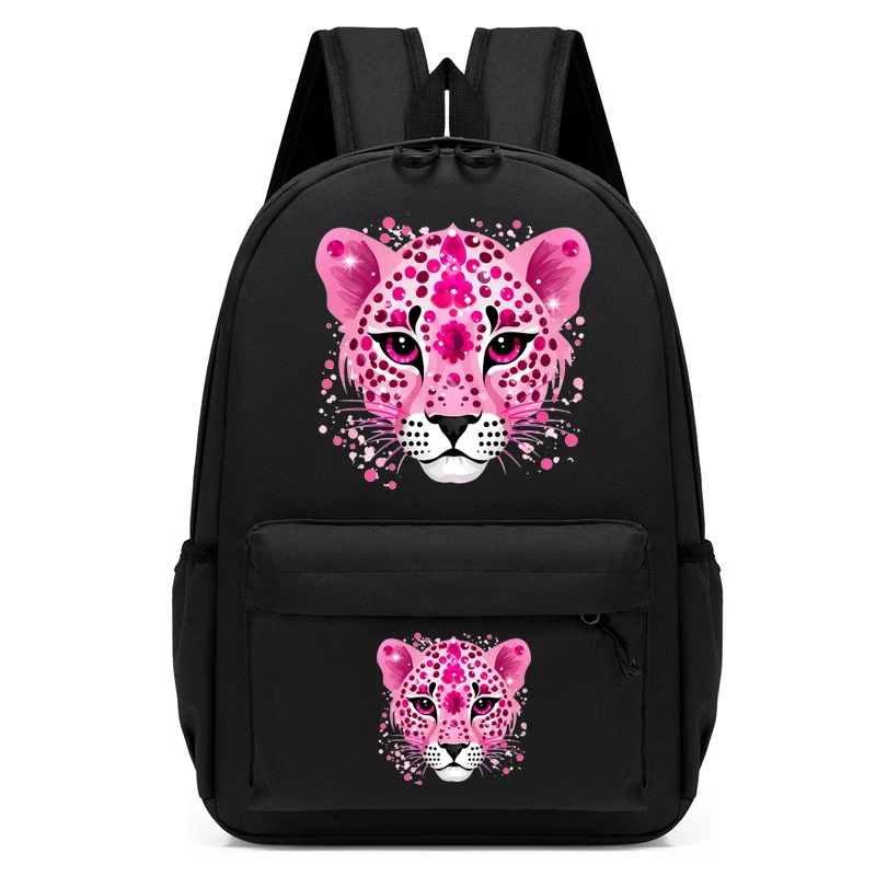 

Children Bagpack Beautiful Leopard Print Backpack Kindergarten Schoolbag Kids Cartoon Anime Pink Girl Bookbag Travel Mochila