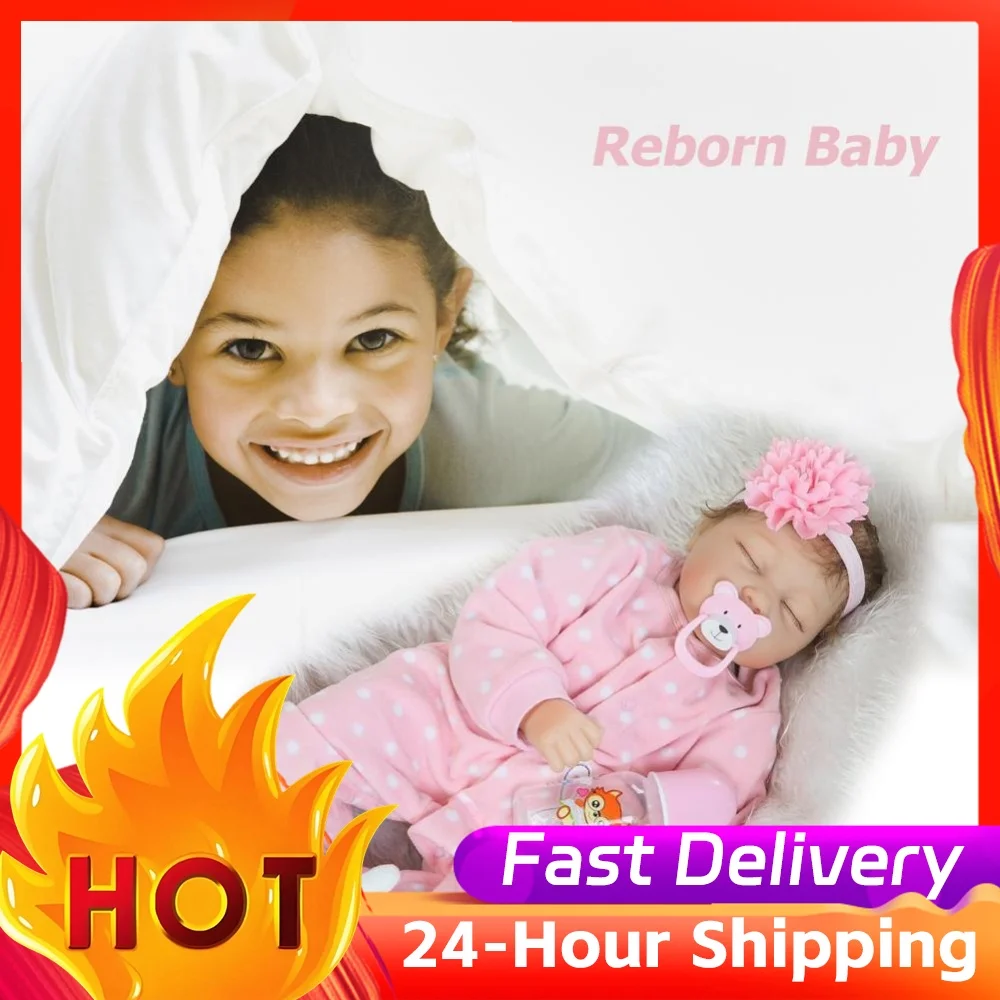 Mini Lifelike Reborn Baby Kid Toddler Sleep Playmate Cloth Doll with Hair Realistic Dressed Toy Children Day Gift