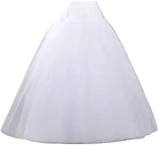 Jupon Trapèze Crinoline, Sous-Jupe, 3 Couches, Longueur au Sol, Robe de Bal, pour Robe de Mariée