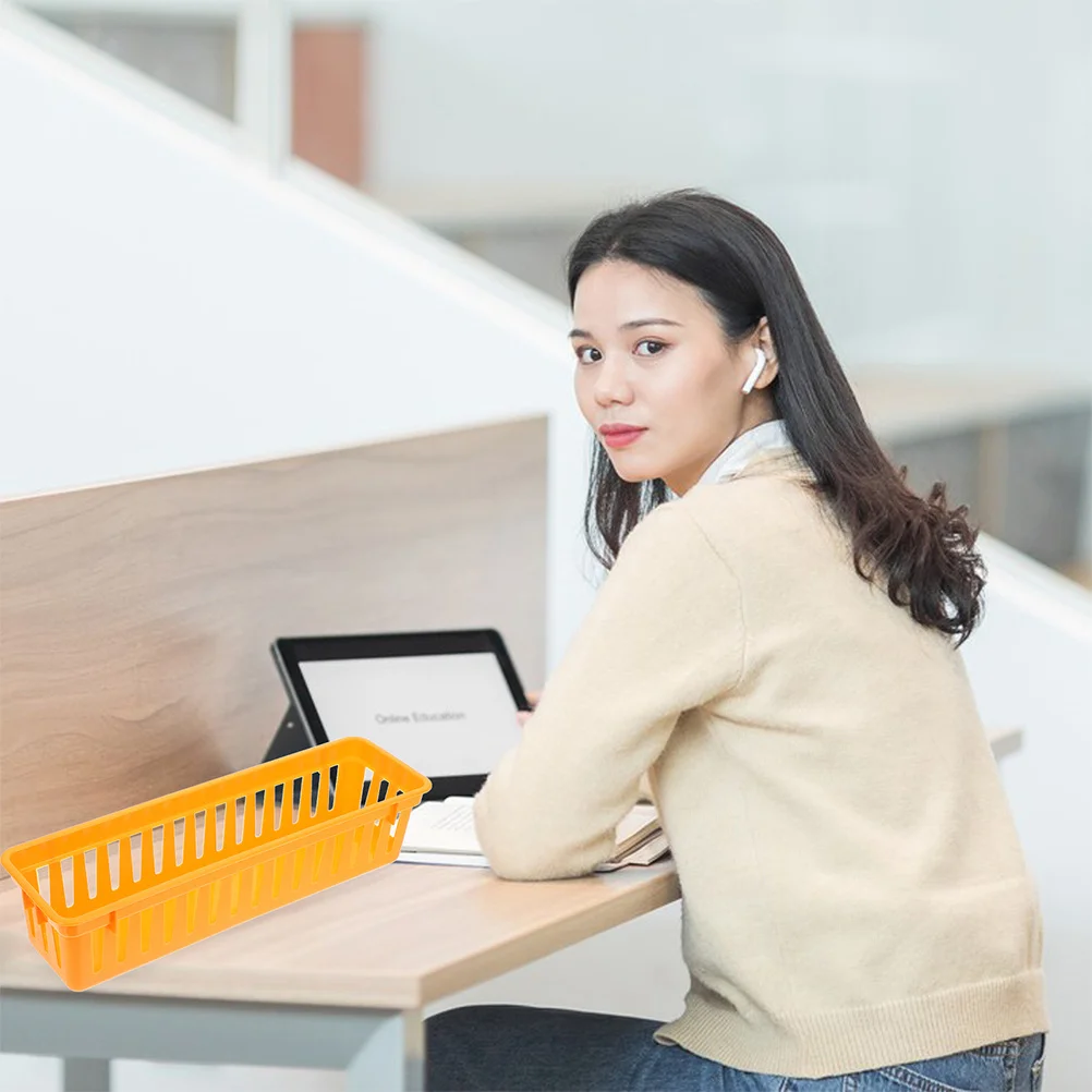 

12Pcs Plastic Pencil Baskets Colorful Classroom Organizer Tray for Crayons Pencils Small Supplies Desk Storage Bins