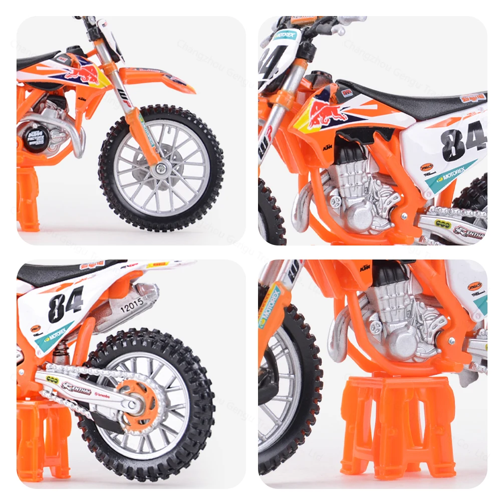 Bburago 1:18 KTM 450 SX-F Edição de fábrica 2018 Simulação Liga Modelo de motocicleta Brinquedo Carro Coleção de presente