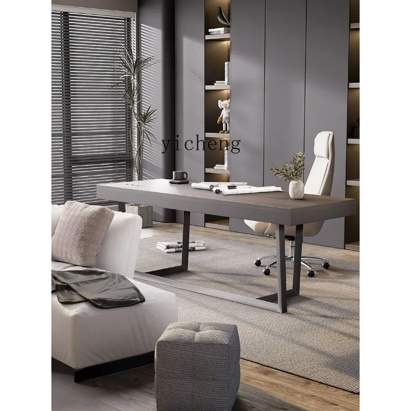 Modern Light Luxury Desk Minimalist Living Room Solid Wood Boss Desk Writing Desk Premium SenseD26