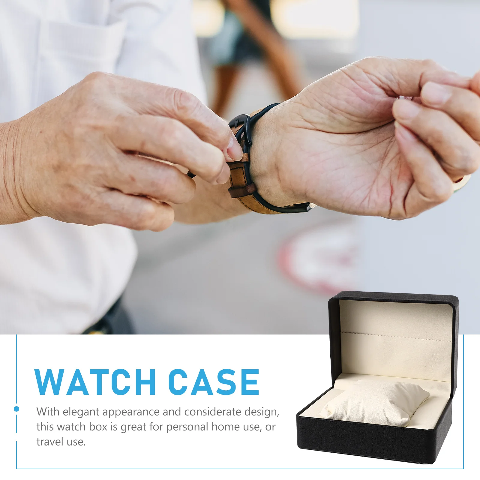 

Watch Box Durable PU Storage Case Classic Design Travel Jewelry Packing Display Case Gift Packing Box Watch Container