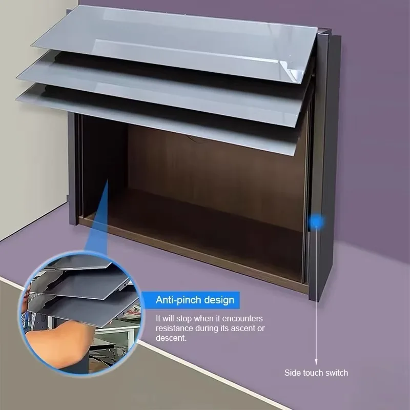 Living room roller shutter automatic folding system door curtain intelligent kitchen electric lifting wall cabinet locker