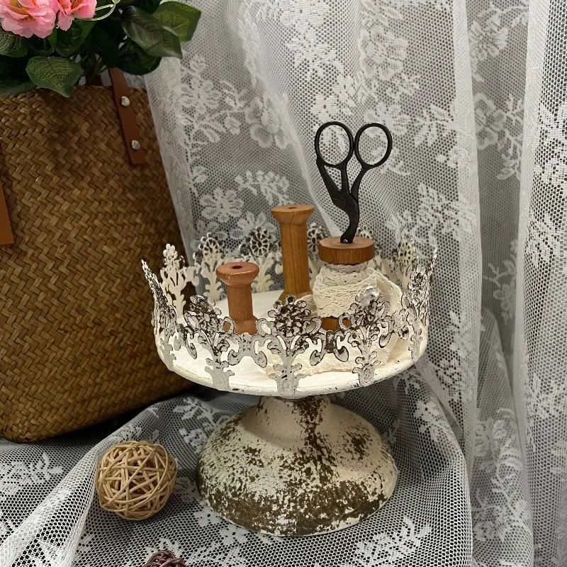 European French wrought iron lace flower stand flower tray flower weng outdoor gardening groceries desktop candlestick ornament