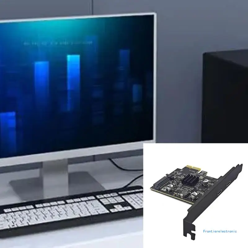 PCIE Expansion Cards with Double Type C USB Type C PCIE Cards for Desktop DropShipping