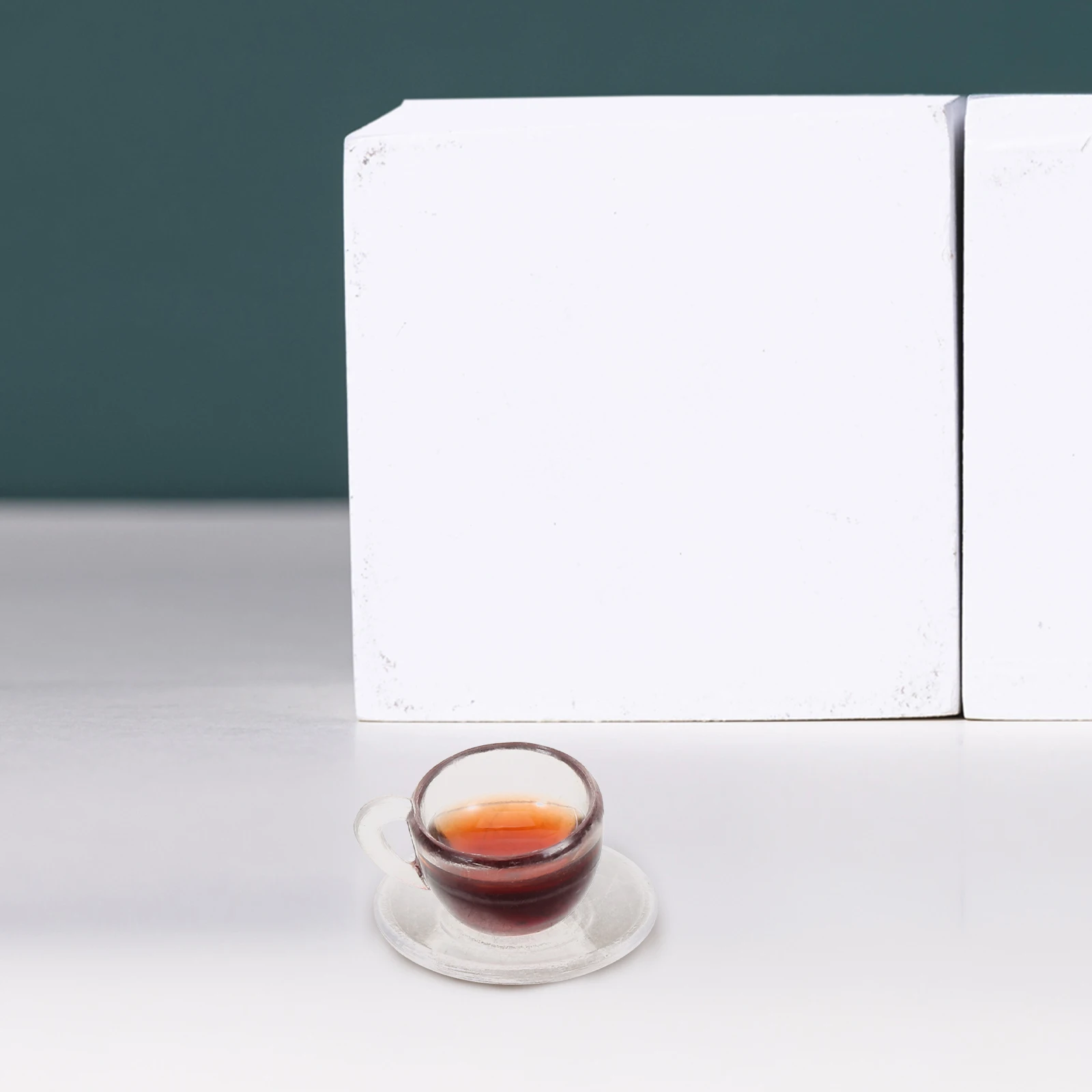 

2 Sets Miniature Coffee Cup Dollhouse Saucer Props Pretend Cups for Resin Diy Kitchen Decor Crafts