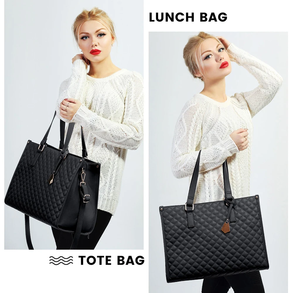 2 In1 Lunch Tote Bag for Women Shoulder Laptop Bag Large Capacity with Insulated Compartment Outdoor Multifunctional Picnic Bag