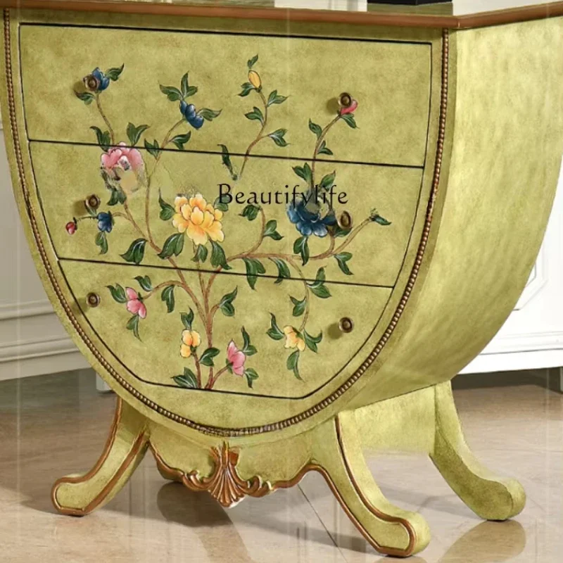 

LXAmerican rural retro painted European porch storage decorative locker