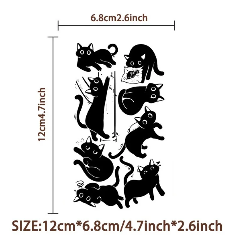 

10 шт./пакет, временные татуировки с милым черным котом, водонепроницаемые наклейки для вечеринок, детский забавный подарок «сделай сам» для праздничного праздника, новинка
