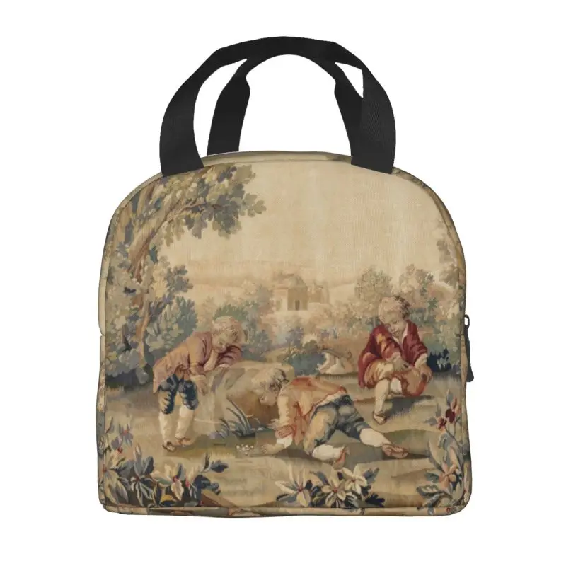 Aubusson Antique French Portable Lunch Box for Bohemian Tribal Style Thermal Cooler Food Insulated Lunch Bag Kids School