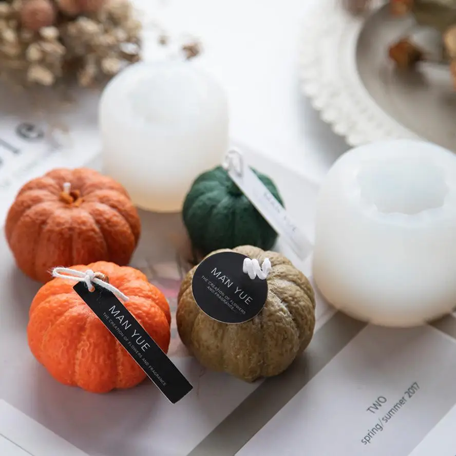2026 3D Kürbis-Silikonform für Kerzen Halloween DIY Aromatherapie Wachs Seife Gips Handgemachte Aromakerzen-Handwerksform