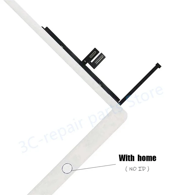 Dla iPad 4 3 2 A1458A1459A1460A1430A1416A1403A1395A1396A1397 ekran dotykowy Digitizer wymiana przedni szklany Panel + przycisk klucza