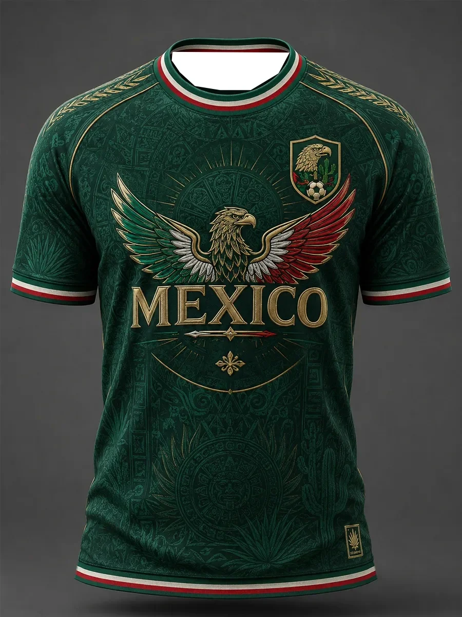2026 New Mexico 3D Printed Football Jersey  Family Matching T-shirt Suitable for Daily and Training Wear Quick Drying Sweatshirt