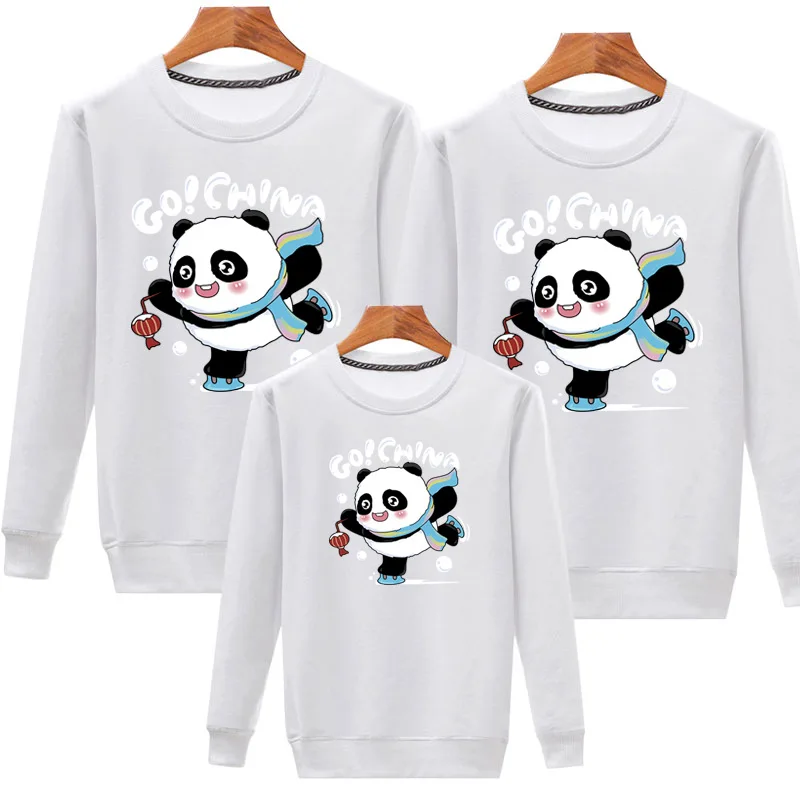 Family Matching Outfits Panda Print Jumper Mom Dad Kids Sweatshirt Deer Sweater Xmas Jersey Couple Toddler Baby Boy Girl Shirts