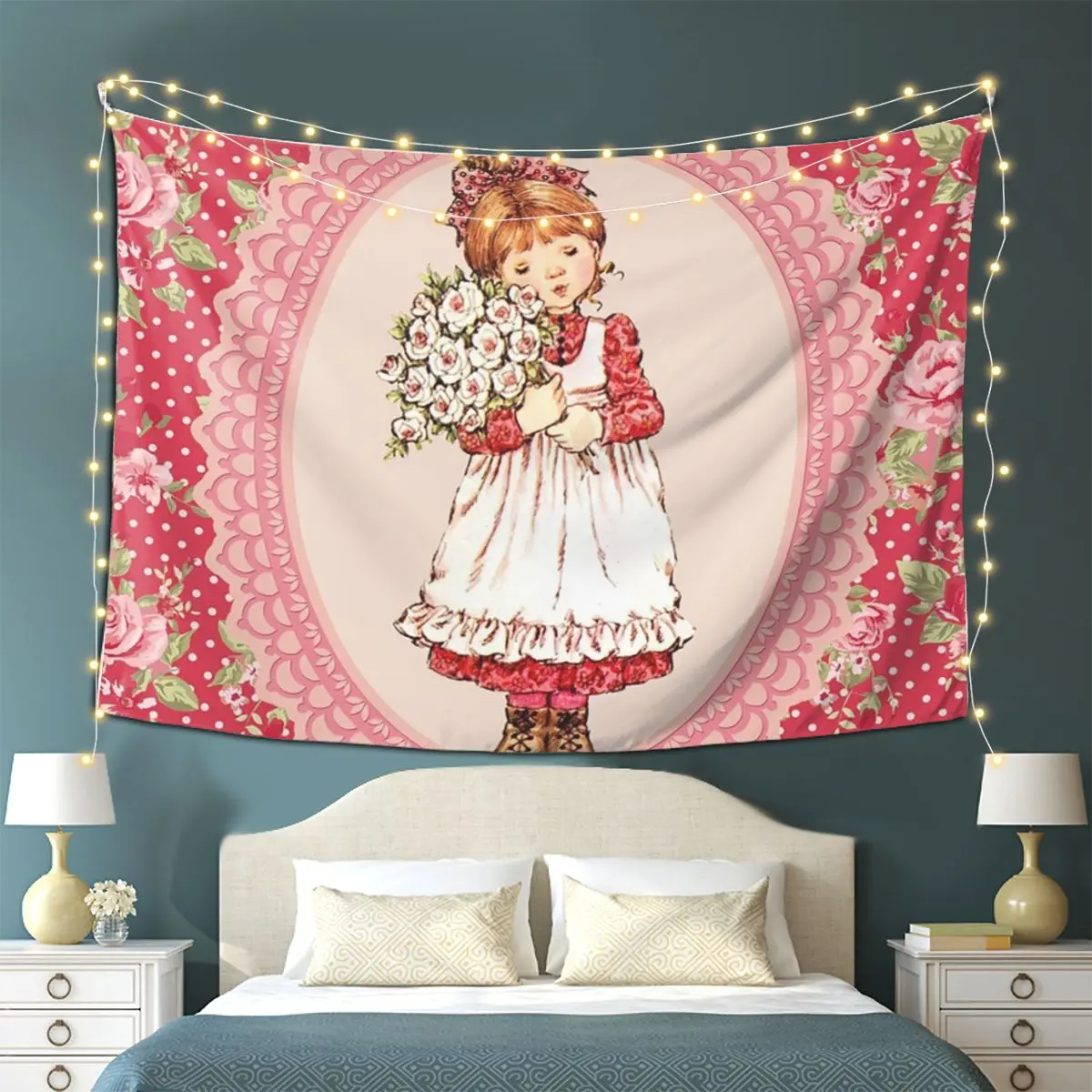 

Kawaii Sarah Kay Tapestry Wall Hanging Aesthetic Home Decoration Tapestries for Dorm Room