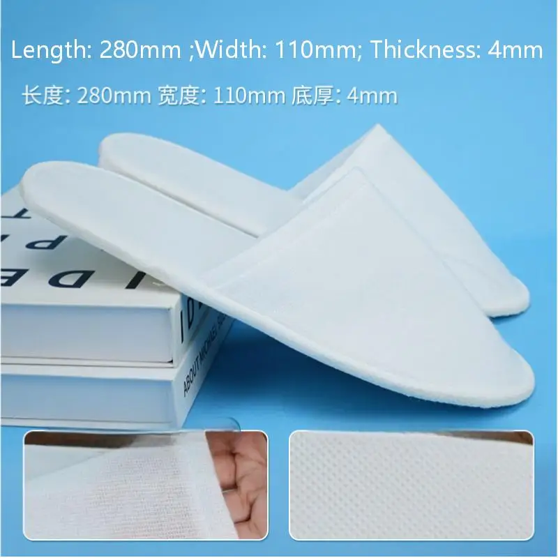 20 Pairs Purcoral 2026 New Disposable Closed Toe Hotel Slippers Fabric Non Slip Unisex Indoor Guest Portable Travel Slippers