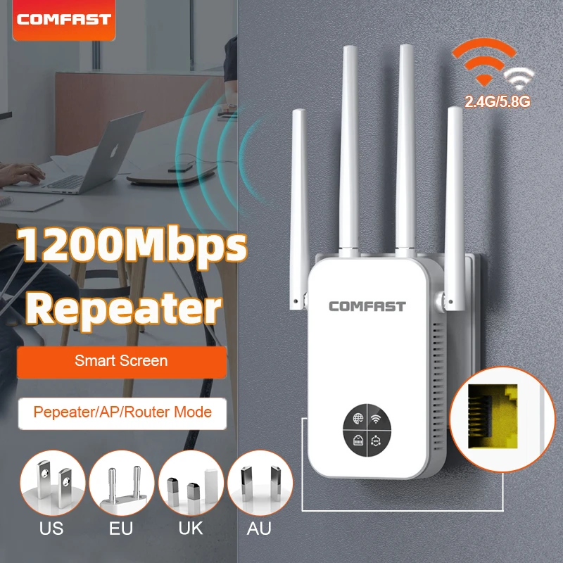 WONLINK 1200 Мбит/с Wi-Fi повторитель 2,4G/5,8G двухдиапазонный беспроводной маршрутизатор 4*3dBi антенны WIFI удлинитель 802.11ac усилитель сигнала Wi-Fi