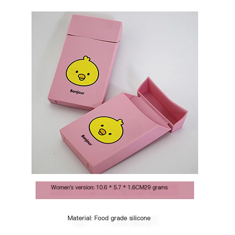 Women Silicone Gel Case for Slim Cigarettes Thin Cigarettes Storage Box to Put Cigarette