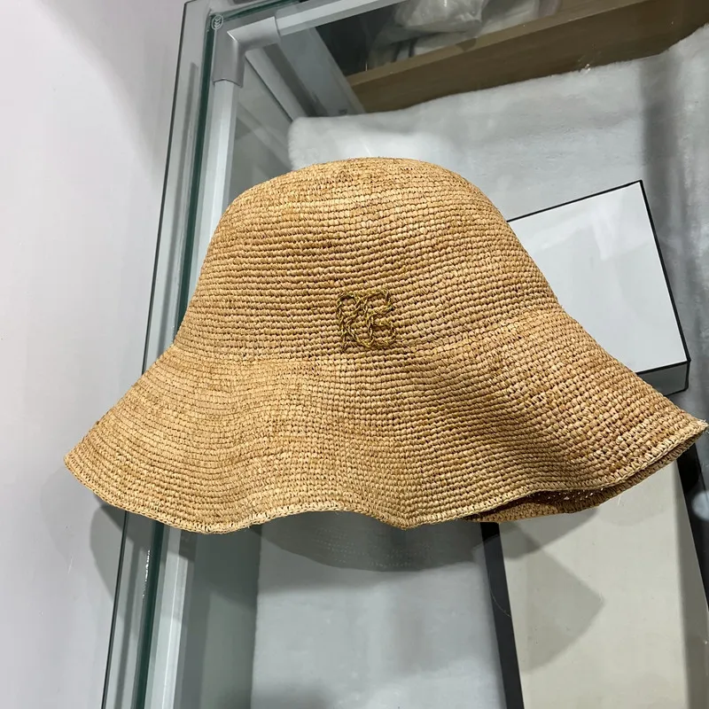 Raffi straw hat for women sunhat summer sun protection hat beach large brim foldable straw hat female