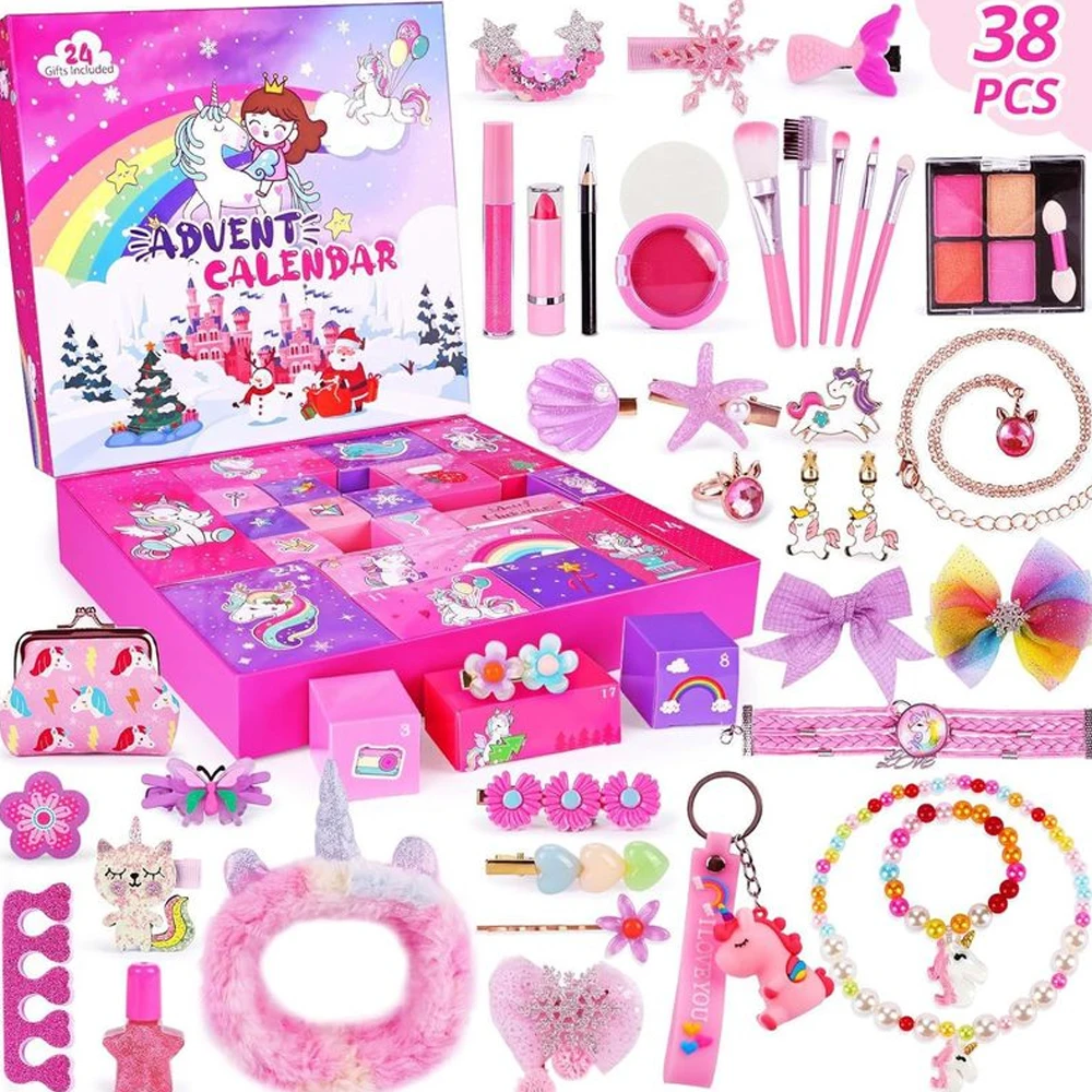 2024 ใหม่คริสต์มาสกล่องลึกลับ Advent ปฏิทินชุดเจ้าหญิง Mermaid Princess อุปกรณ์เสริม DIY ชุดสาววันหยุดคริสต์มาสของขวัญ