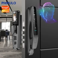 Tuya-cerradura de puerta inteligente 3D con WiFi, dispositivo de cierre electrónico Digital con cámara de seguridad, huella dactilar, contraseña, desbloqueo biométrico con llave