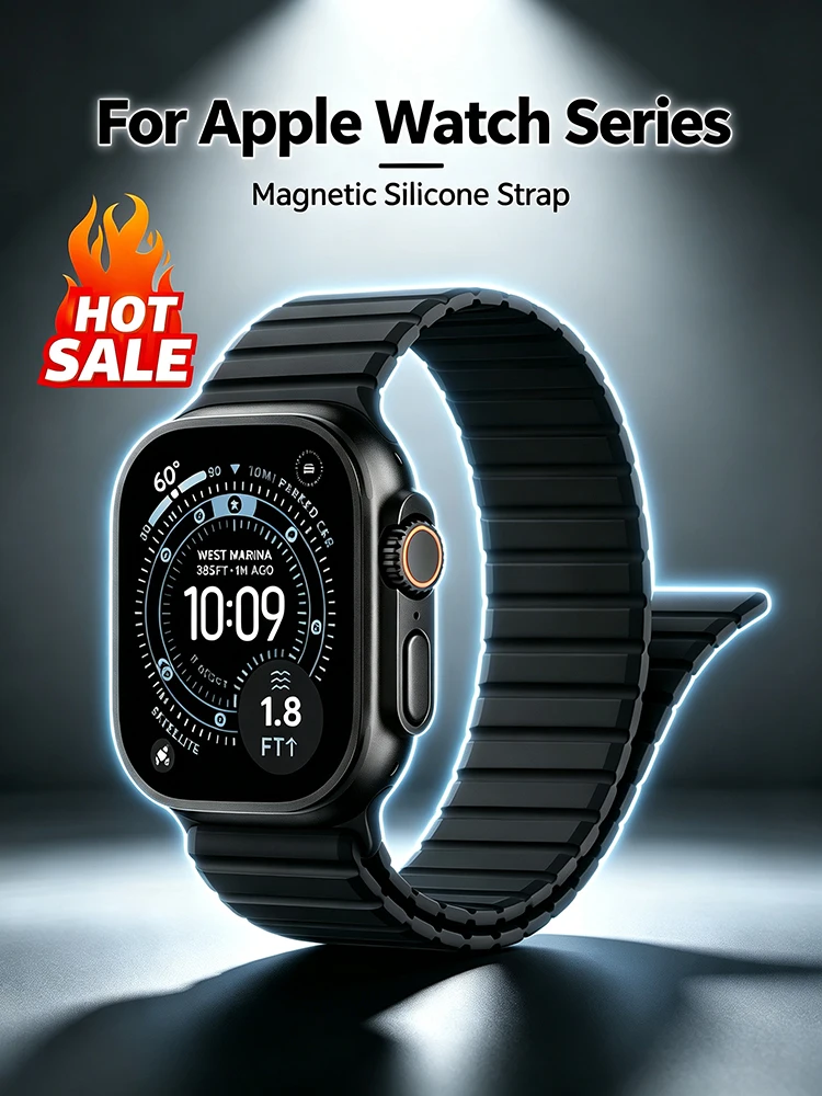 Silikon-Magnetarmband für Apple Watch Ultra 3 2 Band 49mm 46mm 45mm 44mm 42mm Armband Correa iWatch Series 11 SE 10 9 8 7 6 5