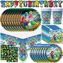 New Mario Bros Birthday Decoration Balloons Party Supplies Disposable Party Tableware Banner streamer Baby Shower Supplies Gifts