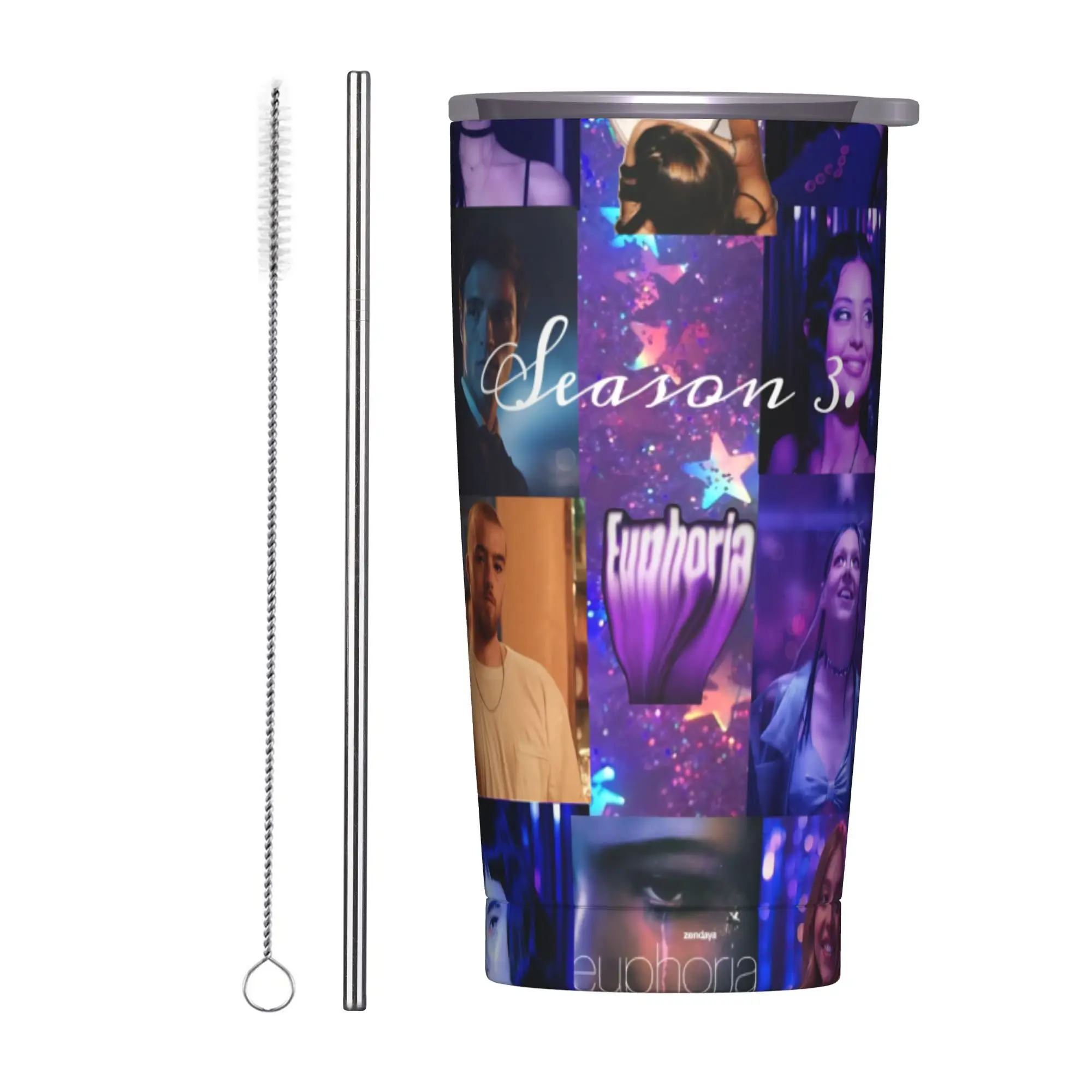 Euphorias Saison 3 – Gobelet isotherme sous vide, tasse thermique, bouteille d'eau pour voiture 20oz