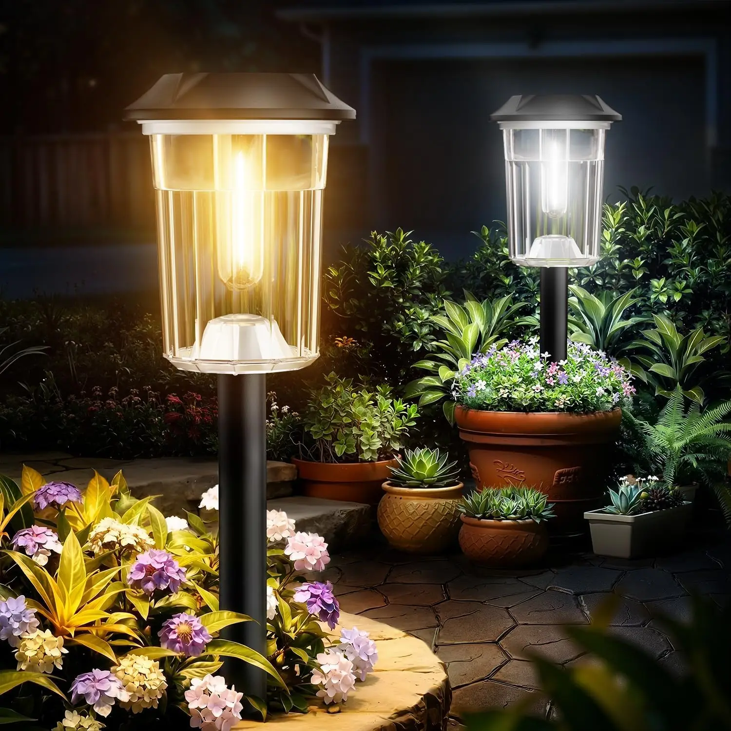 Outdoor Decor Lights Die Cast Aluminum 4x4 Post Fit Dual CCT Path Light All Weather Stone Gray