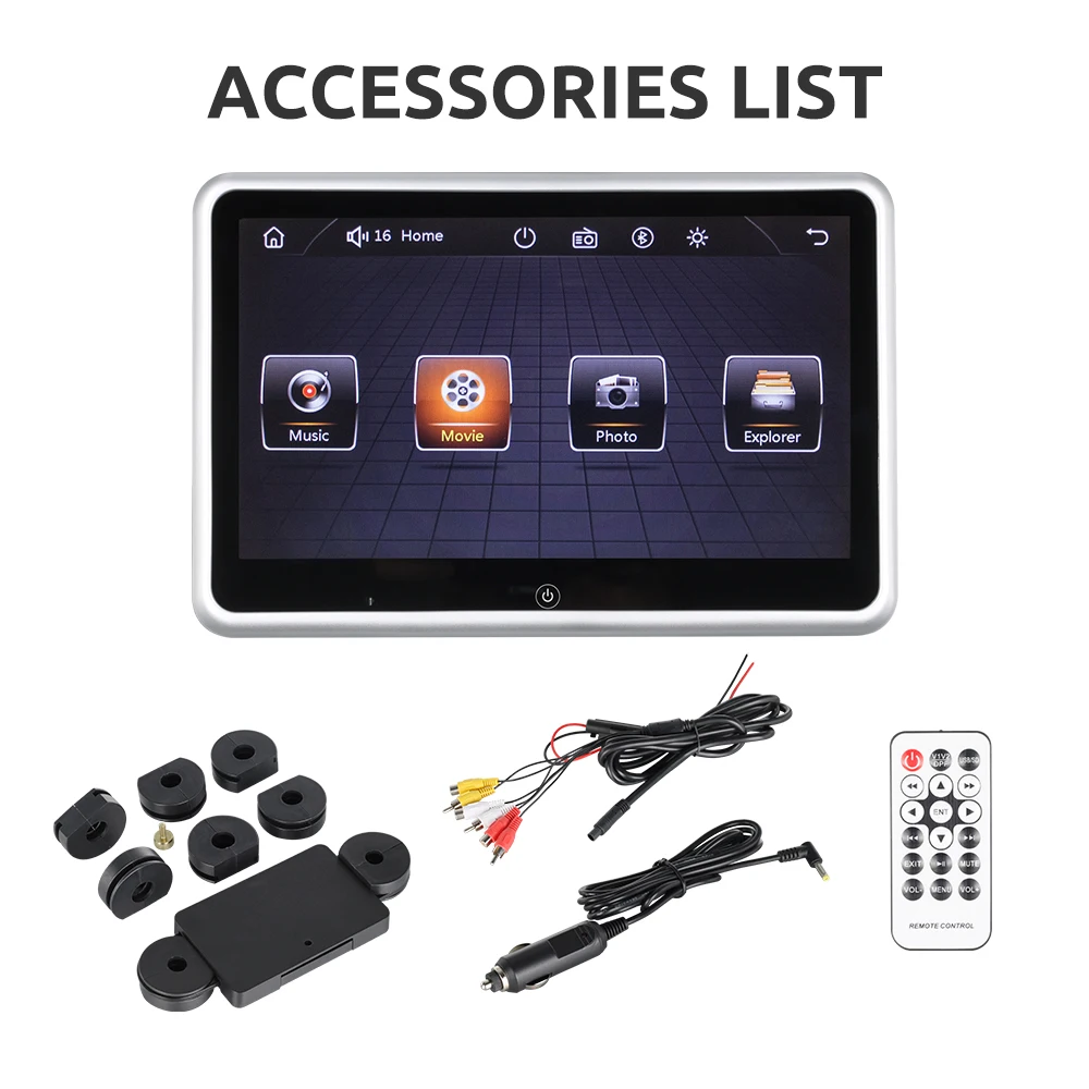 BINWEI-Monitor para reposacabezas de coche, reproductor MP5, Mirror Link, pantalla táctil de vídeo HD 10,1 P con USB/SD/AV/BT, 1080 pulgadas