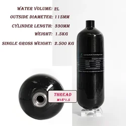 2L 4500Psi 300Bar 30Mpa Carbon Fiber Tank   Scuba  Tank Diving Tank