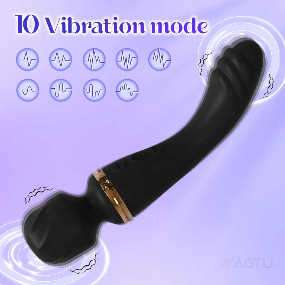 AV Vibrator G Spot Magic Wand Clitoris Stimulator Strong Vibration Powerful Dildos 10 Modes Massager Adult Sex Toys for Woman