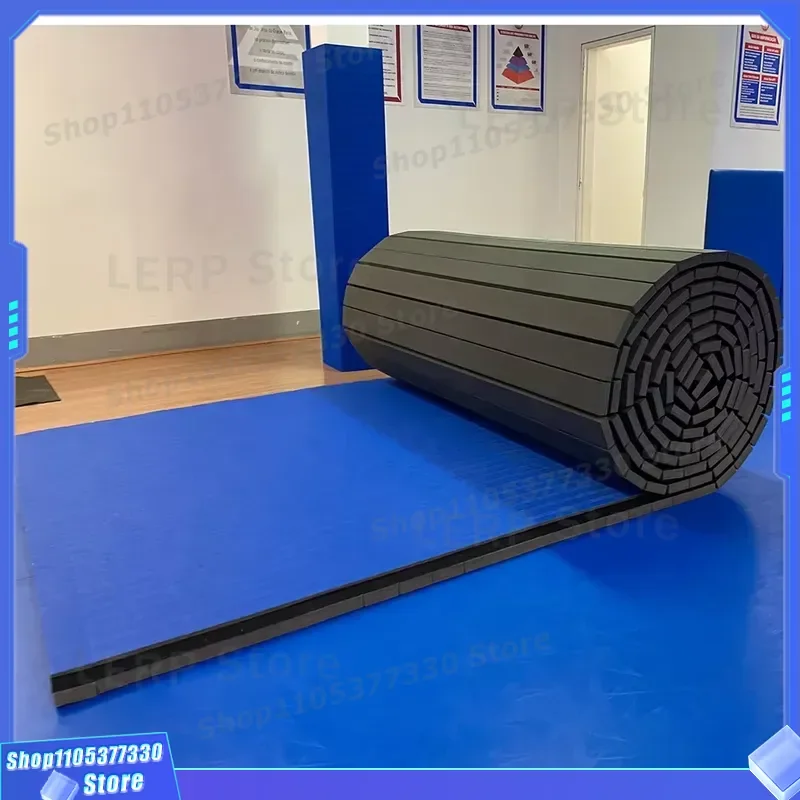 Linyiquen Custom Print BJJ Wrestling Mat Premium Fitness Gym Tatami Roll Up With Tape Cheap Best Quality Exercise Floor Pad