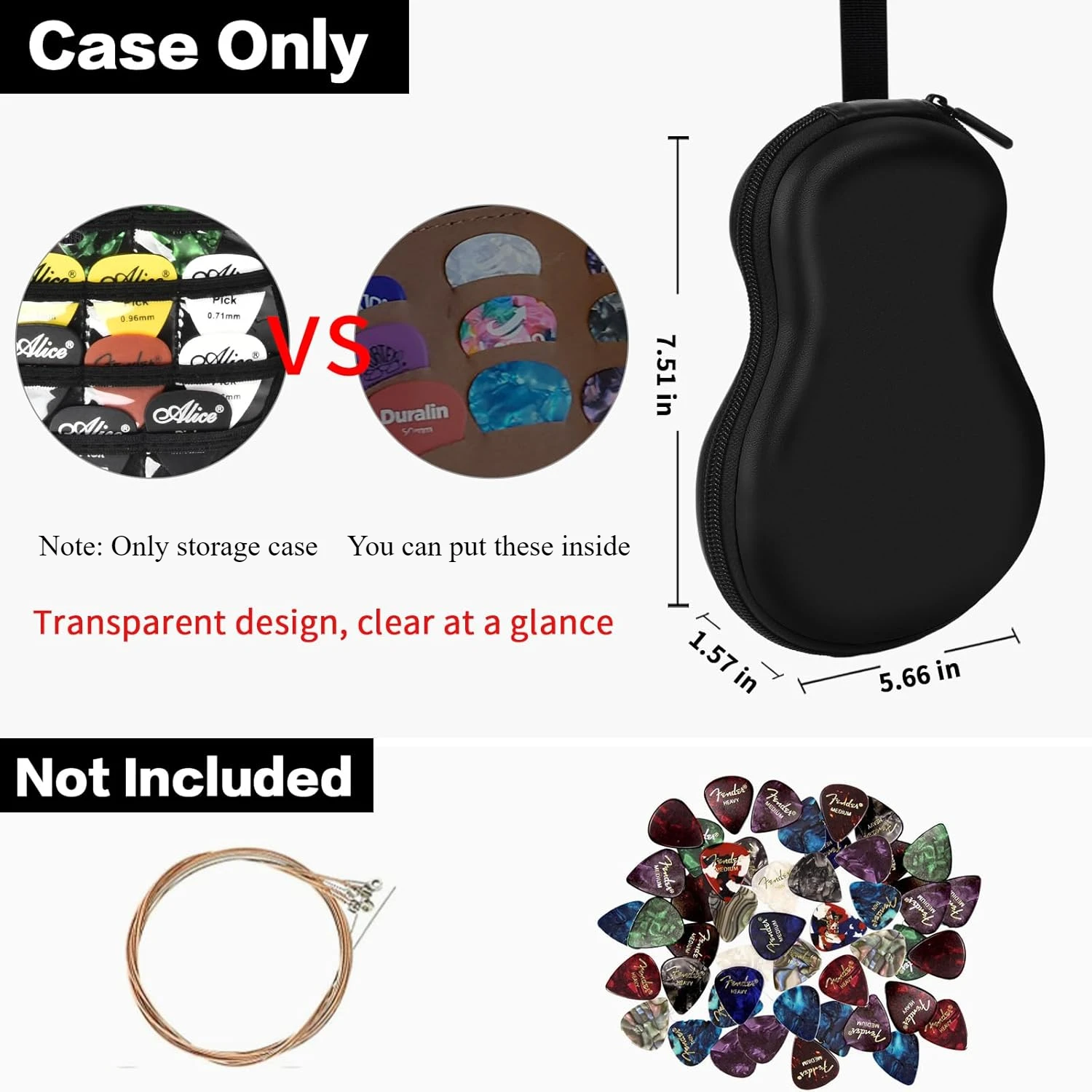 (CASE ONLY)Guitar Pick Holder Case for Fender/for Acoustic/for ChromaCast/for D'Addario/for JIM DUNLOP/for Bolopick/for UNLP